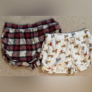 Plaid and Dog Print Women's Pajama Shorts Set